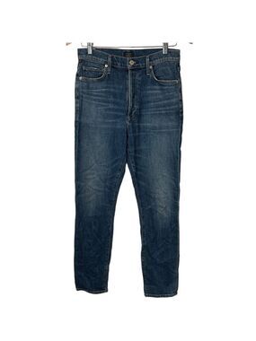 Citizens of Humanity Womens Jeans Size 27 Skinny Creased High Rise Neutral Blue